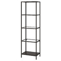 VITTSJÖ Shelving unit, black-brown, glass, 51x175 cm