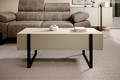 Coffee Table with 2 Drawers Verica, cashmere/black legs