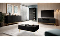 Three-Door Cabinet Nicole 150 cm, matt black/gold legs