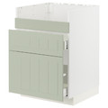 METOD / MAXIMERA Base cb f HAVSEN snk/3 frnts/2 drws, white/Stensund light green, 60x60 cm