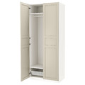 PAX / FLISBERGET Wardrobe, white/light beige, 100x60x236 cm