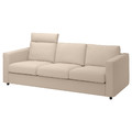 VIMLE 3-seat sofa, with headrest, Hallarp beige