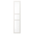 TYSSEDAL Door with hinges, white, glass, 50x229 cm