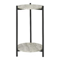 Side Table Leuven, travertine, black