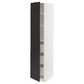 METOD / MAXIMERA High cabinet with drawers, white/Nickebo matt anthracite, 40x60x200 cm