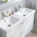 ORRSJÖN Double wash-basin with water trap, white, 122x49 cm