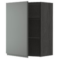 METOD Wall cabinet with shelves, black/Voxtorp dark grey, 60x80 cm