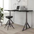 IDÅSEN Desk sit/stand, black/dark grey, 160x80 cm