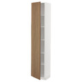 METOD High cabinet with shelves, white/Tistorp brown walnut effect, 40x37x200 cm