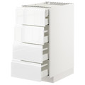 METOD / MAXIMERA Base cb 4 frnts/2 low/3 md drwrs, white, Voxtorp high-gloss/white, 40x60 cm