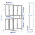 BILLY / OXBERG Bookcase w height extension ut/drs, oak effect, 160x30x237 cm