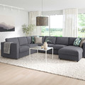 VIMLE Corner sofa, 5-seat, with chaise longue/Gunnared medium grey