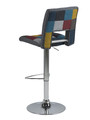 Bar Stool Sylvia, patchwork/brushed metal