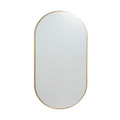 GoodHome Oval Mirror Muhely 50 x 100 cm, metal frame, gold