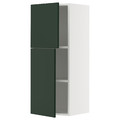 METOD Wall cabinet with shelves/2 doors, white/Havstorp deep green, 40x100 cm