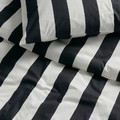 SLÅNHÖSTMAL Duvet cover and 2 pillowcases, black/white/striped, 200x200/50x60 cm