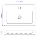TVÄLLEN Wash-basin with water trap, white, 64x43 cm