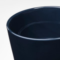 KLOTLÖNN Plant pot with saucer, in/outdoor/black-blue, 12 cm