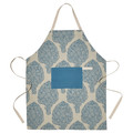 KÅLFJÄRIL Apron, patterned blue/light beige, 67x85 cm