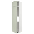 METOD Hi cab f fridge or freezer w 2 drs, white/Stensund light green, 60x60x240 cm