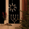 FRÖJDA LED 4-armed candelabra, metal/white, 46 cm