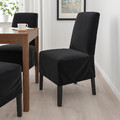 BERGMUND Chair w medium long cover, black/Djuparp dark grey, 52x59x96 cm