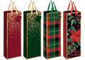 Gift Bag Bottle 130x360mm 12-pack, assorted patterns