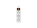 Lanberg Power Strip 3xFR, with circut breaker, full CU, 3m, white