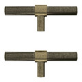 GoodHome Kitchen Cabinet Handle Dukkah T-shaped, antique brass effect, 95 mm, 2 pack