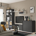 VIHALS TV/storage combination, dark grey, 337x47x200 cm