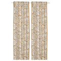 MAJSMOTT Curtains, 1 pair, beige/white, 145x300 cm