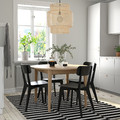 LISABO/SKANSNÄS Table and 4 chairs, light beech veneer/black, 115/170 cm