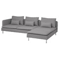 SÖDERHAMN 4-seat sofa with chaise longue, and open end Tonerud/grey