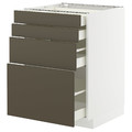 METOD / MAXIMERA Base cab 4 frnts/4 drawers, white/Havstorp brown-beige, 60x60 cm