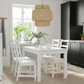 LANEBERG / NORDVIKEN Table and 4 chairs, white/white, 130/190x80 cm