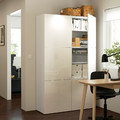 BESTÅ Storage combination with doors, white, Selsviken high-gloss/white, 120x40x192 cm