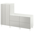 SMÅSTAD / PLATSA Wardrobe, white grey/with 2 chest of drawers, 180x57x133 cm