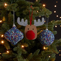 Christmas Hanging Decoration Reindeer with Red Nose