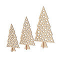 Christmas Decoration Set of 3 Wooden Christmas Trees