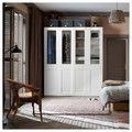 PAX / GRIMO Wardrobe with sliding doors, white/clear glass white, 200x66x236 cm