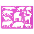 Drawing Template - Animals, 1pc, assorted colours