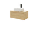 GoodHome Basin Cabinet with Drawer Avela 80 cm, oak effect