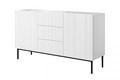 Cabinet with 2 Doors & 3 Drawers Nicole 150 cm, matt white/black legs