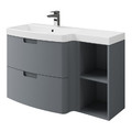 GoodHome Wash-basin Cabinet Himalia 105 cm, left, grey