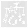 Christmas Window Decoration Templates 2pcs, assorted patterns