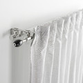RÖNNSUMAK Double curtain rod set, silver-colour, 120-210 cm 19 mm
