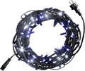 Christmas Lights In-/Outdoor 100 LED 9.9m, flash, cool white/blue