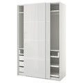 PAX / HOKKSUND Wardrobe, white/light grey, 150x66x236 cm