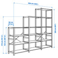 IVAR 3 sections/shelves, pine, 259x50x226 cm