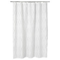 BASTSJÖN Shower curtain, white, grey/beige, 180x200 cm